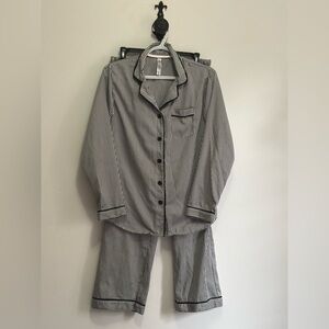 Gilligan & O'Malley Black and White Striped Pajama Set